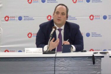 BIE事務局長が会見　ロジスティクス面で日本側に要望